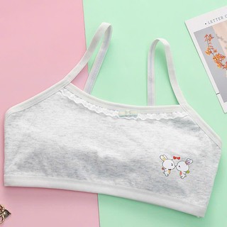 [A13 Áo bra cotton Thỏ] Áo ngực cho bé gái, áo bra cho bé gái cấp 1, cấp 2 chất cotton 2 lớp dày dặn, thấm hút mồ hôi