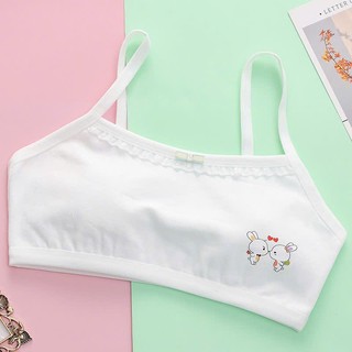 [A13 Áo bra cotton Thỏ] Áo ngực cho bé gái, áo bra cho bé gái cấp 1, cấp 2 chất cotton 2 lớp dày dặn, thấm hút mồ hôi