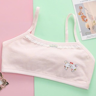 [A13 Áo bra cotton Thỏ] Áo ngực cho bé gái, áo bra cho bé gái cấp 1, cấp 2 chất cotton 2 lớp dày dặn, thấm hút mồ hôi