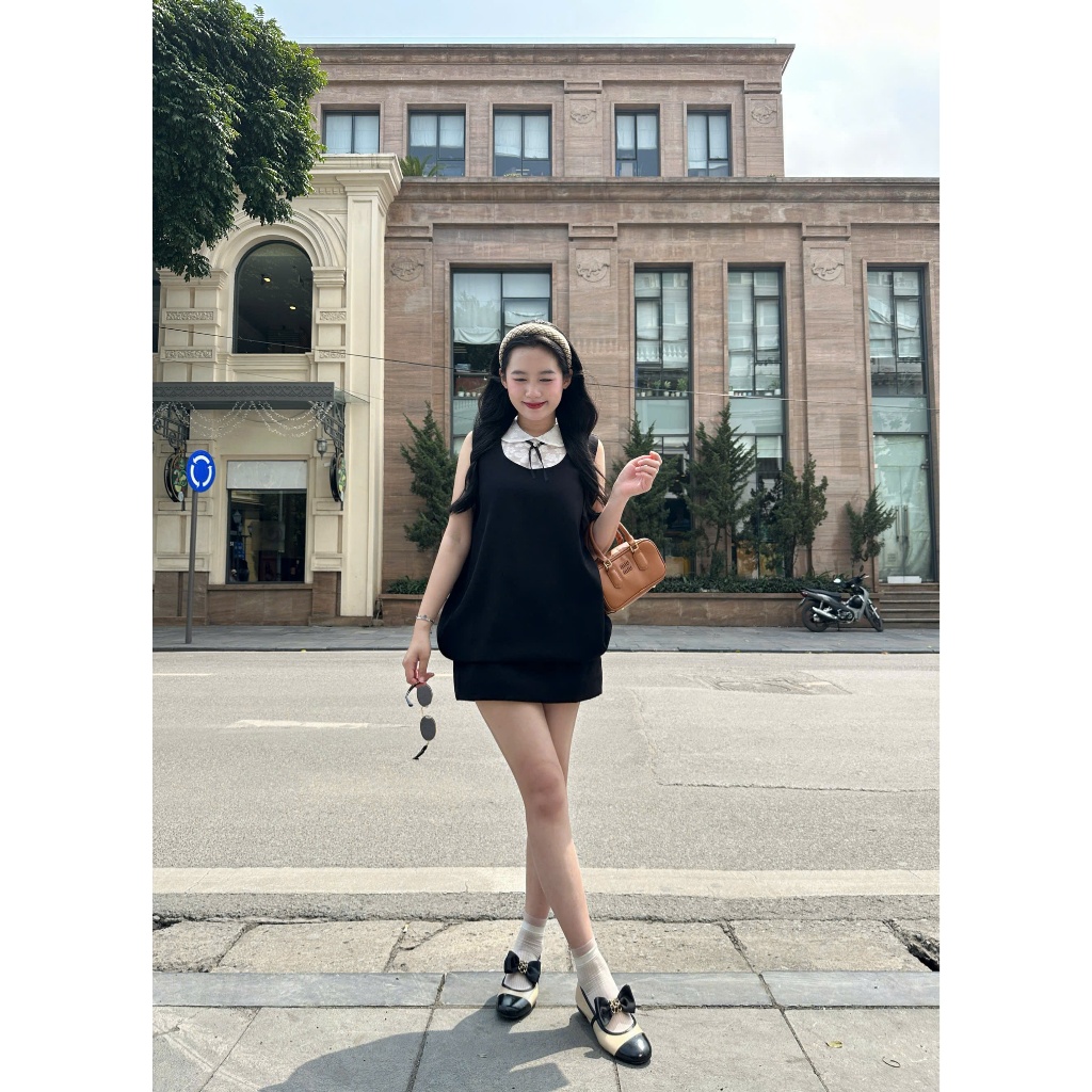 VÁY Dress Váy Tiểu Thư Phối Ren Nơ Form Bí Phồng Sang Chảnh Đầm Xòe Nữ Dự Tiệc Dạo Phố JOOLATE 1643
