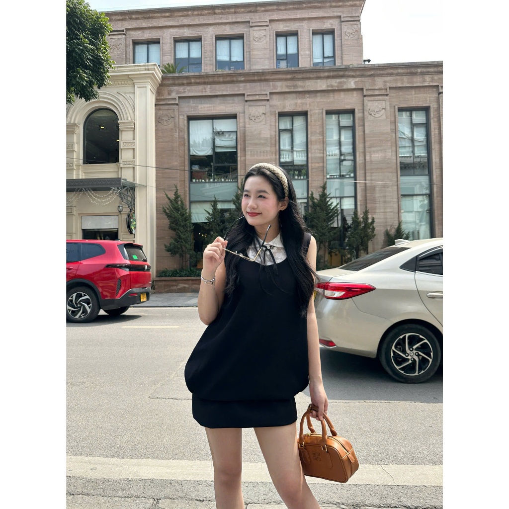 VÁY Dress Váy Tiểu Thư Phối Ren Nơ Form Bí Phồng Sang Chảnh Đầm Xòe Nữ Dự Tiệc Dạo Phố JOOLATE 1643