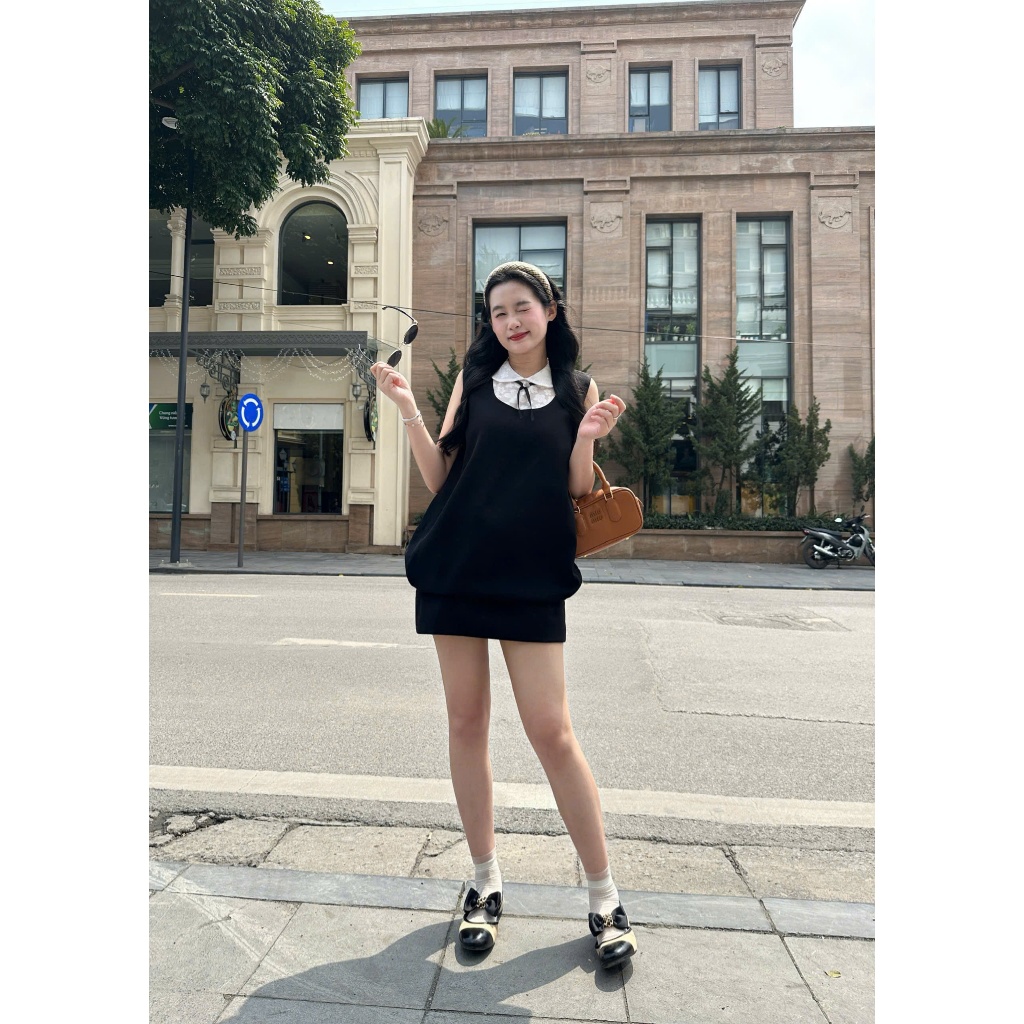 VÁY Dress Váy Tiểu Thư Phối Ren Nơ Form Bí Phồng Sang Chảnh Đầm Xòe Nữ Dự Tiệc Dạo Phố JOOLATE 1643