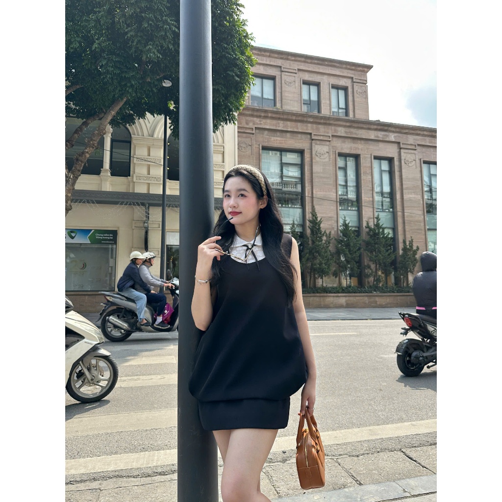 VÁY Dress Váy Tiểu Thư Phối Ren Nơ Form Bí Phồng Sang Chảnh Đầm Xòe Nữ Dự Tiệc Dạo Phố JOOLATE 1643