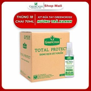 Thùng 18 Chai Xịt Rửa Tay Khô Green Cross Total Protect 70ml - Diệt Khuẩn Vượt Trội 99.9%