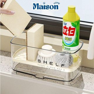 Kệ Đựng Đồ Rửa Chén ABS Trong Suốt MAISON, Kệ Để Nước Rửa Chén Có Khay Thoát Nước