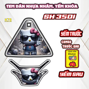 Tem Yếm Khóa Hình HELOKITY Cho Các Dòng Xe SH 350I - Decal Chống Nước Làm Đẹp .