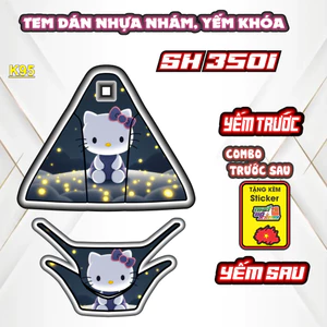 Tem Dán Nhựa Nhám , yếm khoá SH 350I Trang Trí Yếm Khóa Nhựa Nhám Dễ Thương.