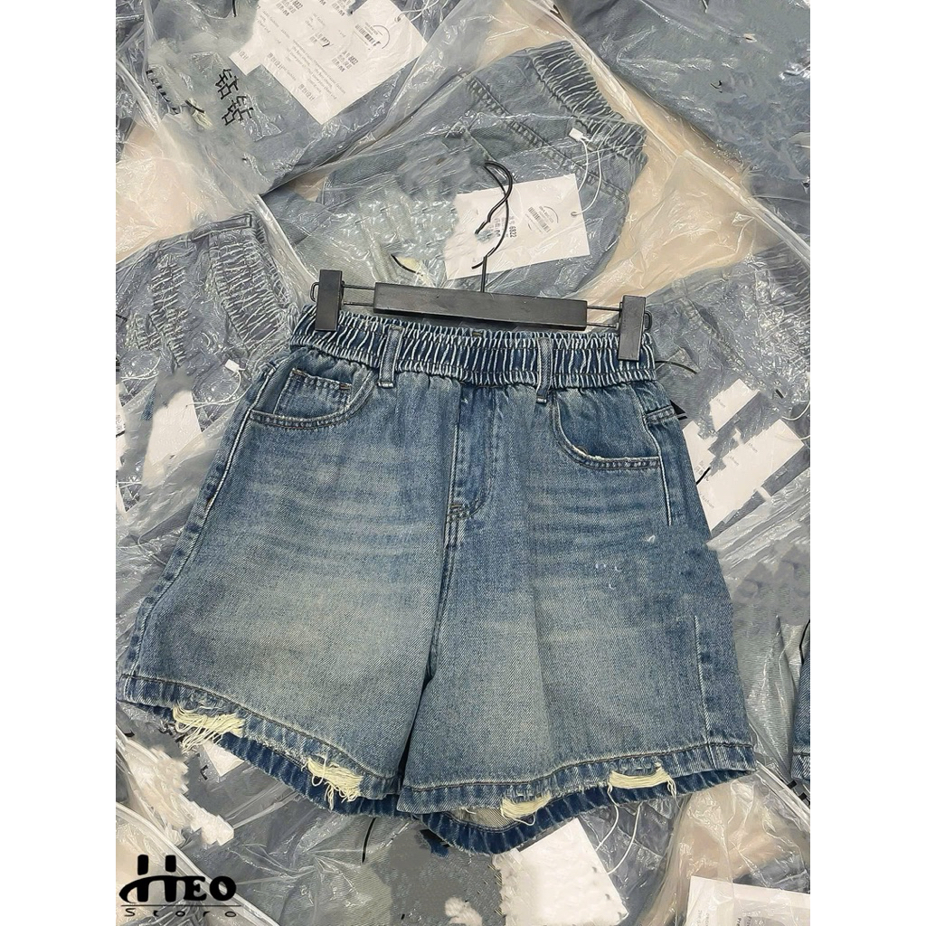 Quần đùi jeans mềm rách