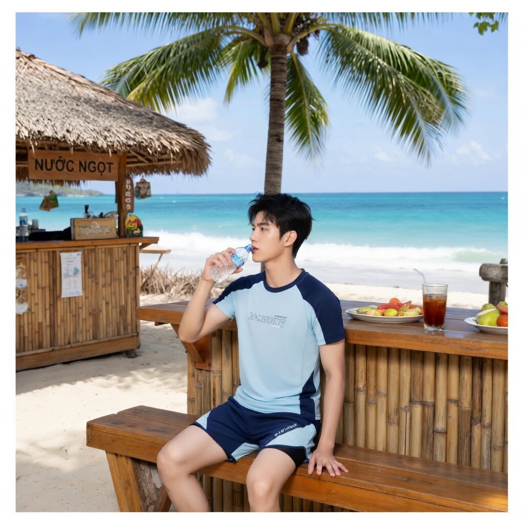 [Size 15-80kg]Đồ bơi nam cao cấp giữ nhiệt quần bơi 2 lớp áo tay ngắn Chất Vải Co Dãn tốt phong cách thể thao