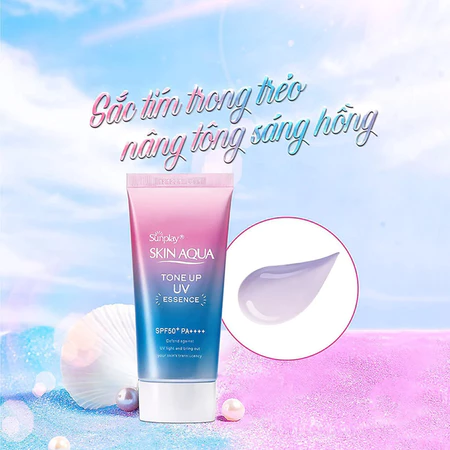 Kem chống nắng nâng tông cho da tối màu dạng tinh chất Sunplay Skin Aqua Tone Up UV Essence Lavender SPF 50+ PA++++ 50g