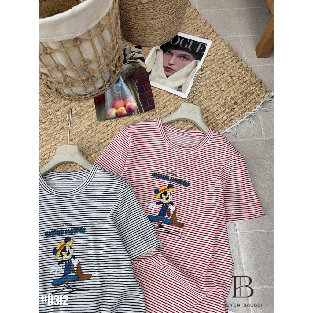 Áo thun kẻ mickey