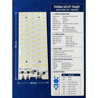 Bo Mạch LED 60 Bóng 5054 – Mạch LED Đèn Năng Lượng Mặt Trời sáng trắng