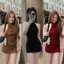 Đầm YẾM NHÚM XẾP LY yếm đổ nhúm ôm ngắn chất ladong Xuân Mai Shop