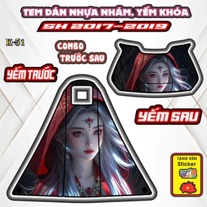 Bộ Tem Nhựa Nhám SH 2017 - 2018 - 2019 Mẫu Mỹ Nhân- Thiết Kế Tinh Tế, Tạo Điểm Nhấn Sang Trọng Cho Xe.