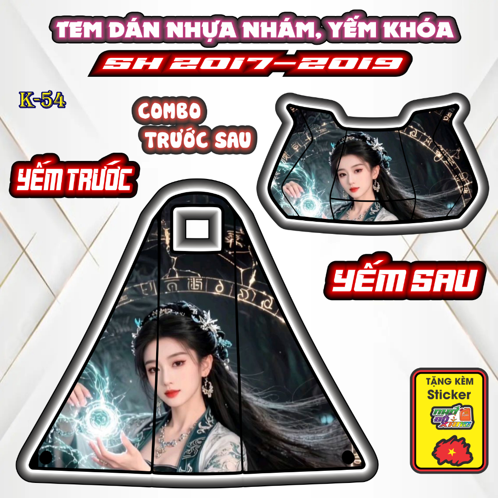 Bộ Tem Nhựa Nhám SH 2017 - 2018 - 2019 Mẫu Mỹ Nhân- Thiết Kế Tinh Tế, Tạo Điểm Nhấn Sang Trọng Cho Xe.