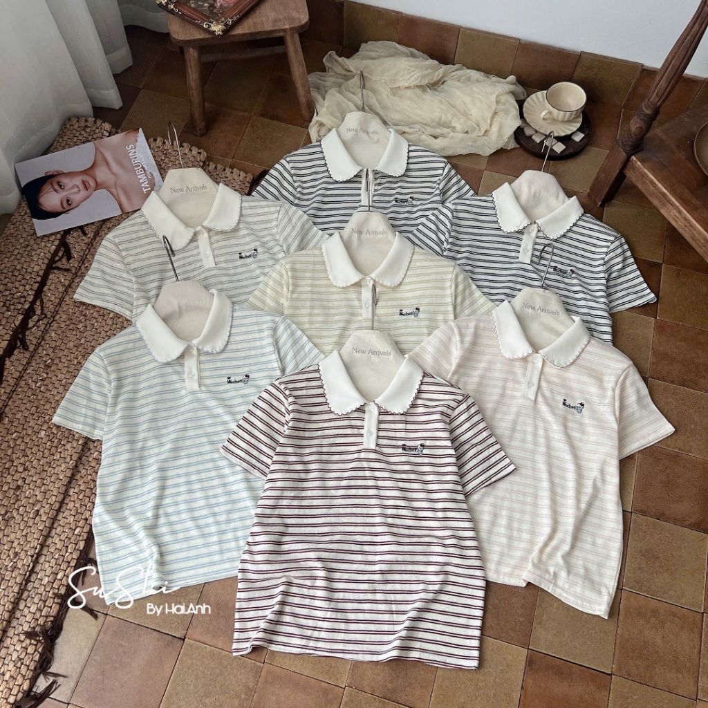 [𝑯𝒂 𝑨𝒏𝒉] Áo PoLo Kẻ Cổ Sen QCL1