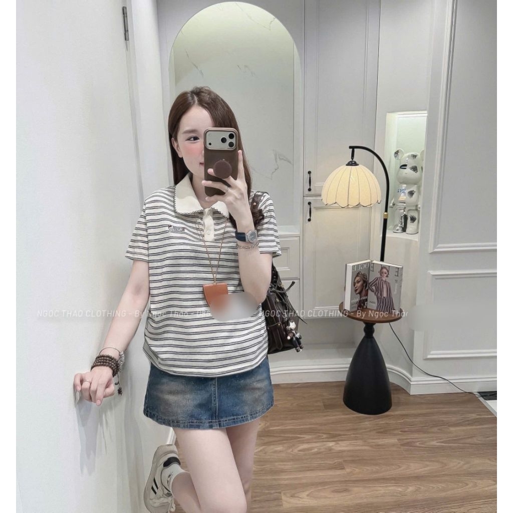 [𝑯𝒂 𝑨𝒏𝒉] Áo PoLo Kẻ Cổ Sen QCL1