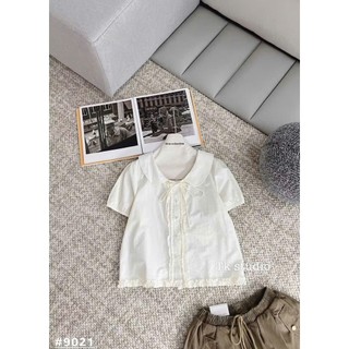 [𝑯𝒂 𝑨𝒏𝒉] Áo Sơ Mi Cộc Cổ Sen Cúc Ngọc QCL1