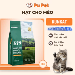 Thức Ăn Cho Mèo KUNKAT Túi 5Kg Siêu Topping, Hỗ Trợ Tiêu Hóa, Mix Thịt Sấy, Cho Mèo Mọi Lứa Tuổi
