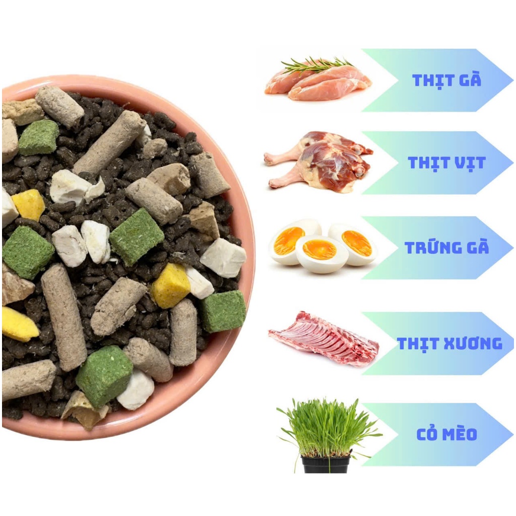 Thức Ăn Cho Mèo KUNKAT Túi 5Kg Siêu Topping, Hỗ Trợ Tiêu Hóa, Mix Thịt Sấy, Cho Mèo Mọi Lứa Tuổi