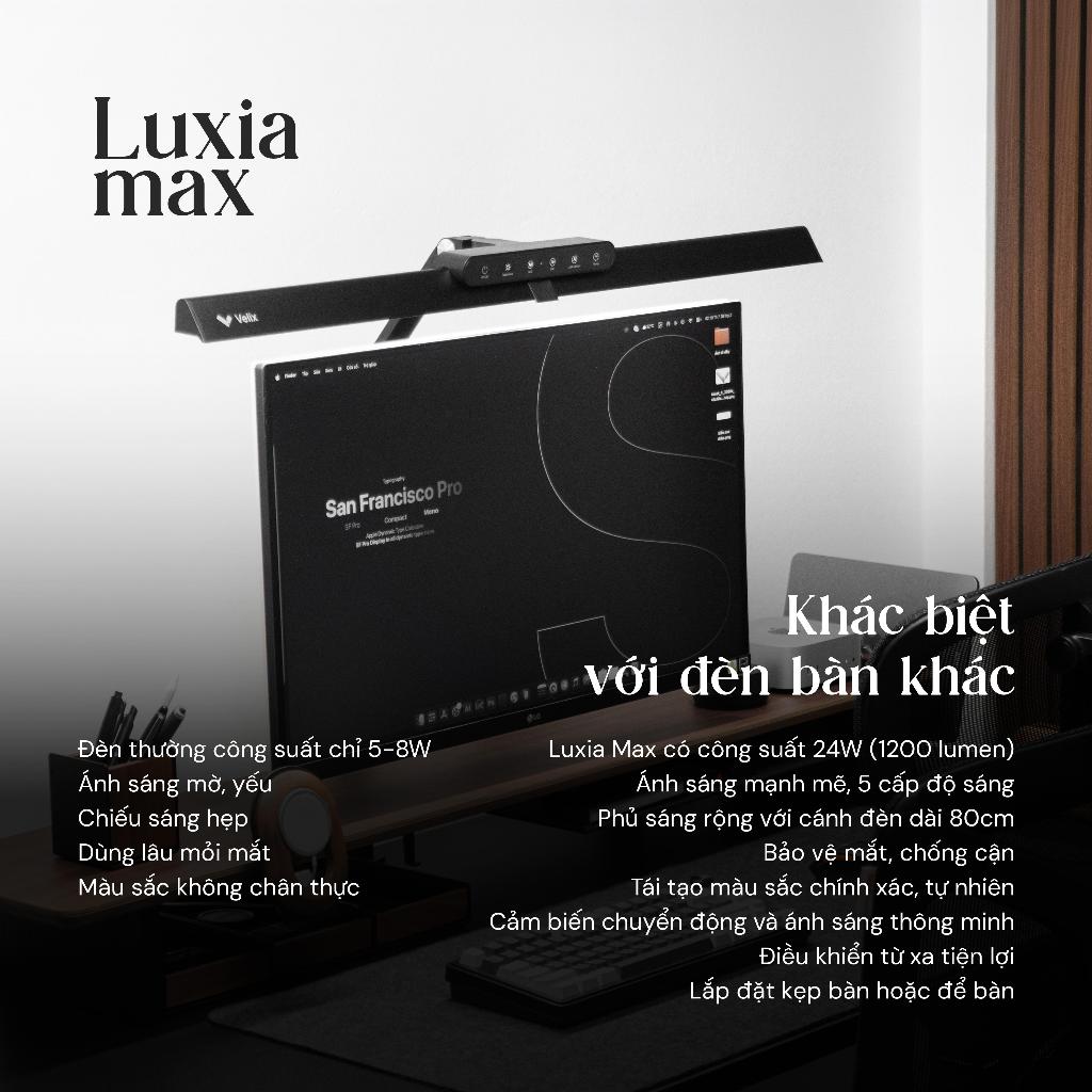 Đèn bàn làm việc bảo vệ mắt Velix Luxia Max ver 2 | Điều khiển từ xa 24W 1200 Lumen CRI >97 (Tặng đèn Motion Lite) | BigBuy360 - bigbuy360.vn