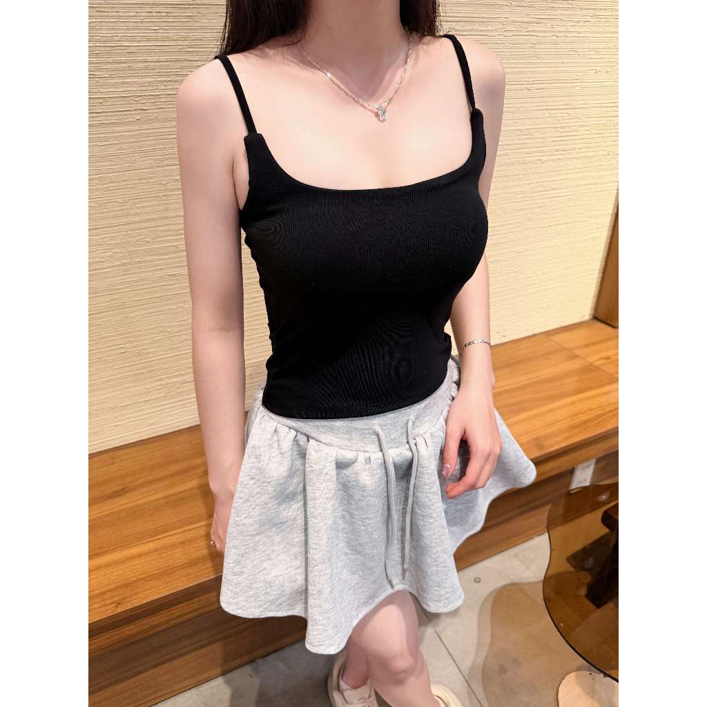 Áo Hai Dây Kèm Mút Chất Cotton Mềm Mịn Dáng Ôm Fit Body - LL07