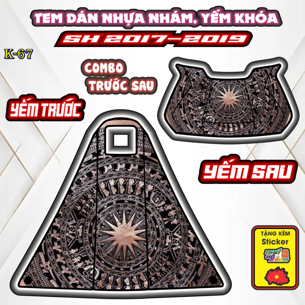 [Xả Kho] Tem Dán Nhựa Nhám SH 2017 - 2018 - 2019 Giá Sỉ - Sticker Trang Trí Xe Máy Chống Bay Màu.