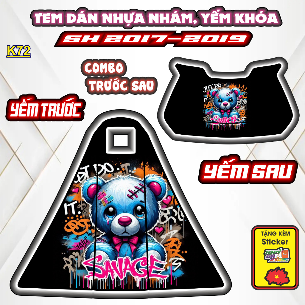 Tem Dán Nhựa Nhám SH Đủ Đời 2017 - 2018 - 2019 - Cắt Sẵn Theo Khuôn, Mua Về Chỉ Việc Dán