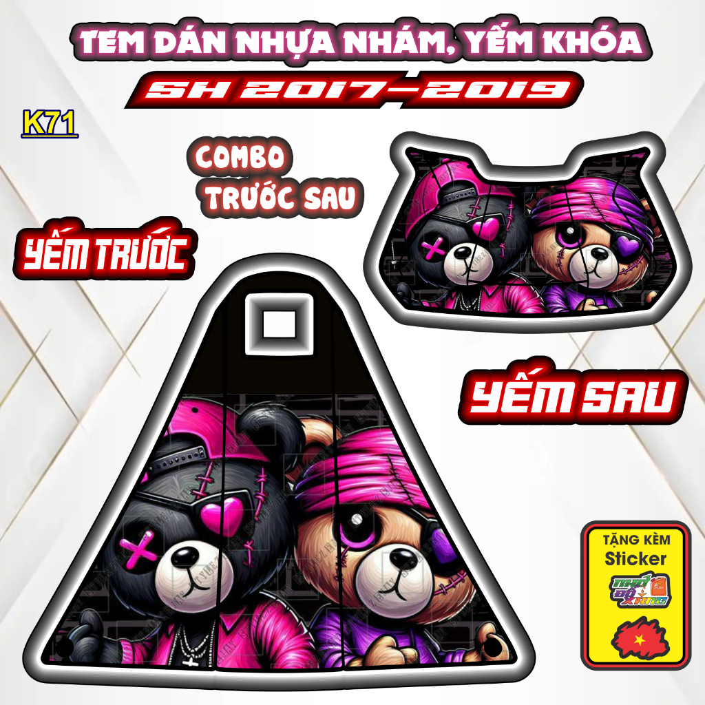 Tem Dán Nhựa Nhám SH Đủ Đời 2017 - 2018 - 2019 - Cắt Sẵn Theo Khuôn, Mua Về Chỉ Việc Dán