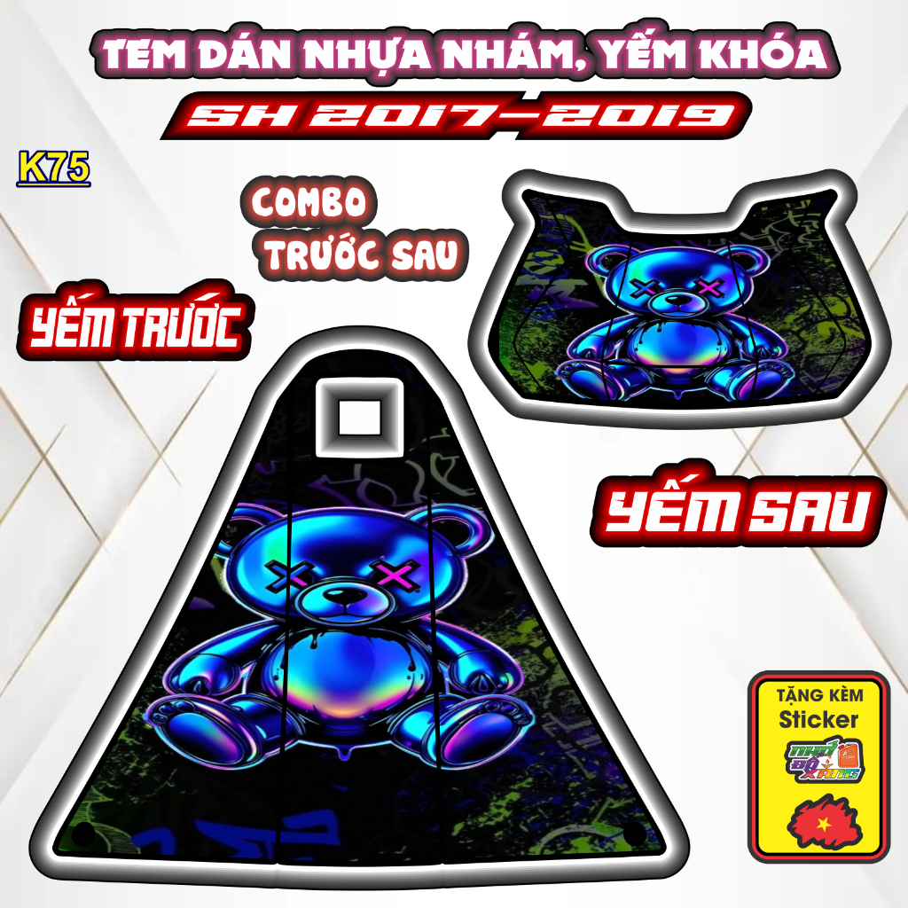 Tem Dán Nhựa Nhám SH Đủ Đời 2017 - 2018 - 2019 - Cắt Sẵn Theo Khuôn, Mua Về Chỉ Việc Dán
