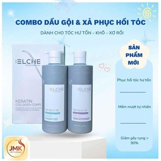 (Chính Hãng) Cặp dầu gội xả ELCHE 800ml Phục Hồi Ngăn Tóc Gãy Rụng