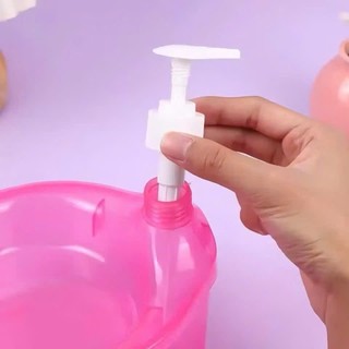 [Hình tròn] Hộp đựng nước rửa chén hình tròn, có vòi nhấn tự động, tặng kèm miếng mút