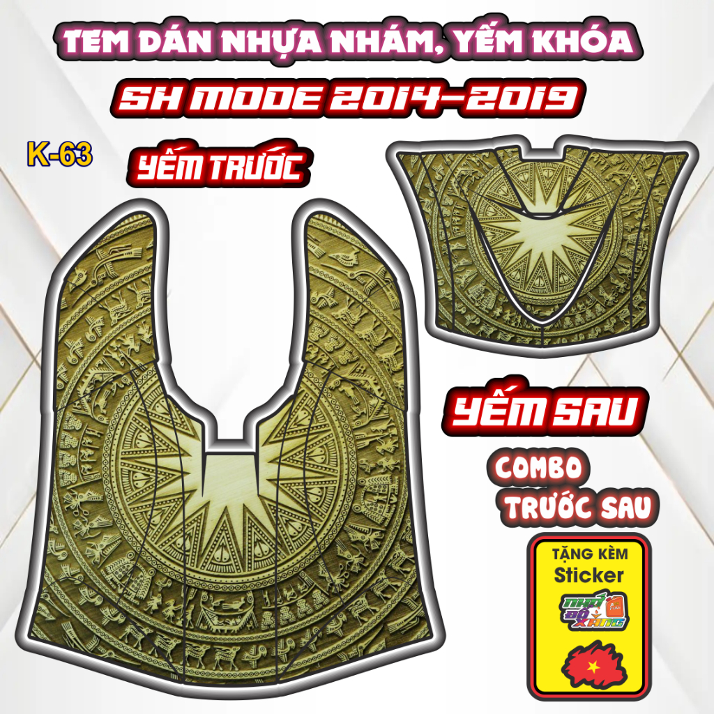 Tem Dán Nhựa Nhám SH MODE Đủ Đời 2014-2019 - Cắt Sẵn Theo Khuôn, Mua Về Chỉ Việc Dán.