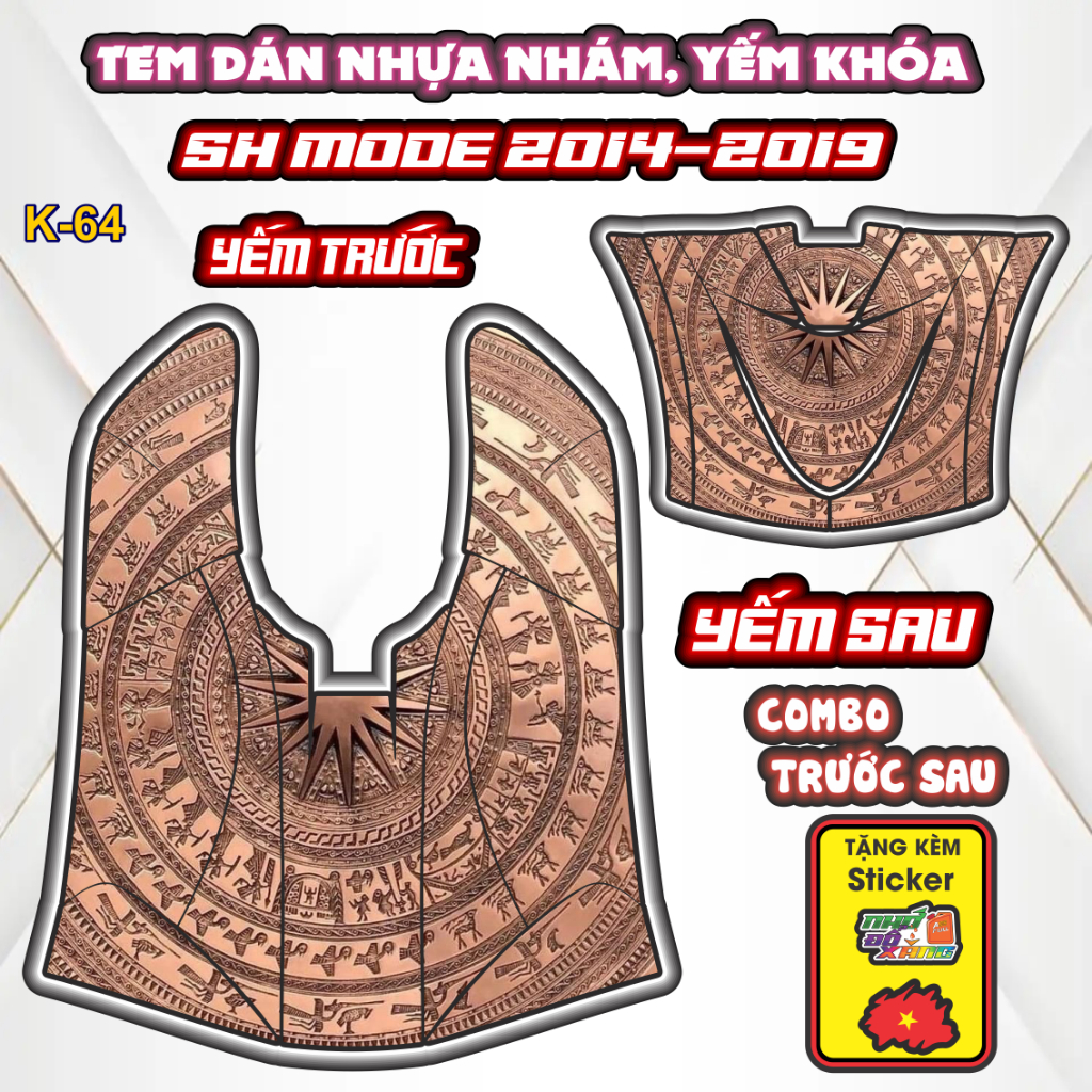 Tem Dán Nhựa Nhám SH MODE Đủ Đời 2014-2019 - Cắt Sẵn Theo Khuôn, Mua Về Chỉ Việc Dán.