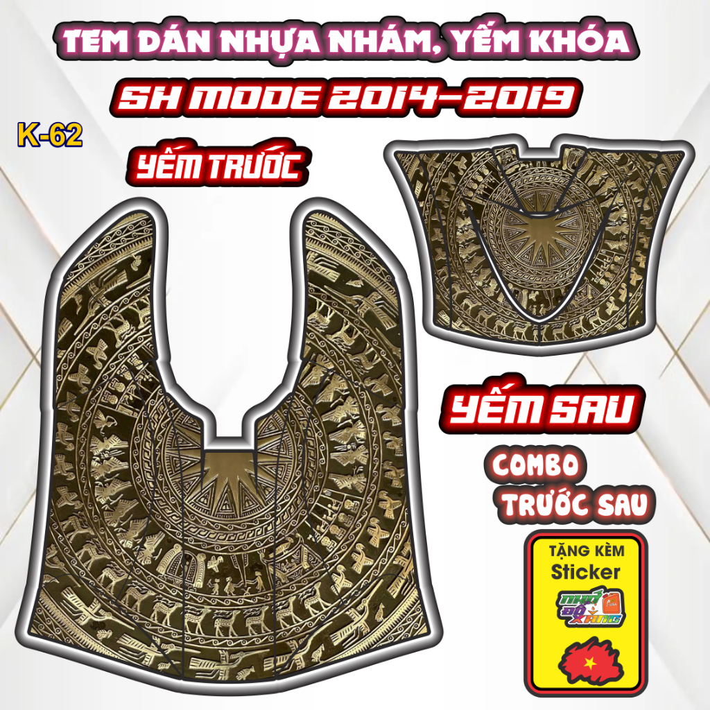 Tem Dán Nhựa Nhám SH MODE Đủ Đời 2014-2019 - Cắt Sẵn Theo Khuôn, Mua Về Chỉ Việc Dán.
