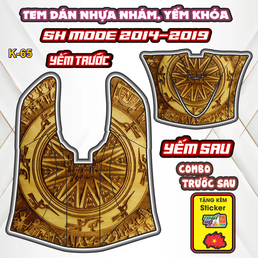 Tem Dán Nhựa Nhám SH MODE Đủ Đời 2014-2019 - Cắt Sẵn Theo Khuôn, Mua Về Chỉ Việc Dán.