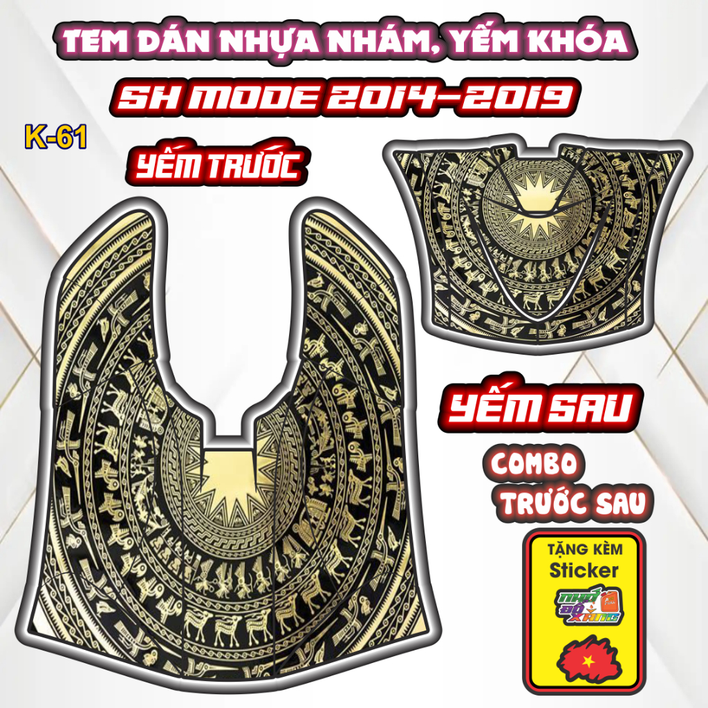 Tem Dán Nhựa Nhám SH MODE Đủ Đời 2014-2019 - Cắt Sẵn Theo Khuôn, Mua Về Chỉ Việc Dán.