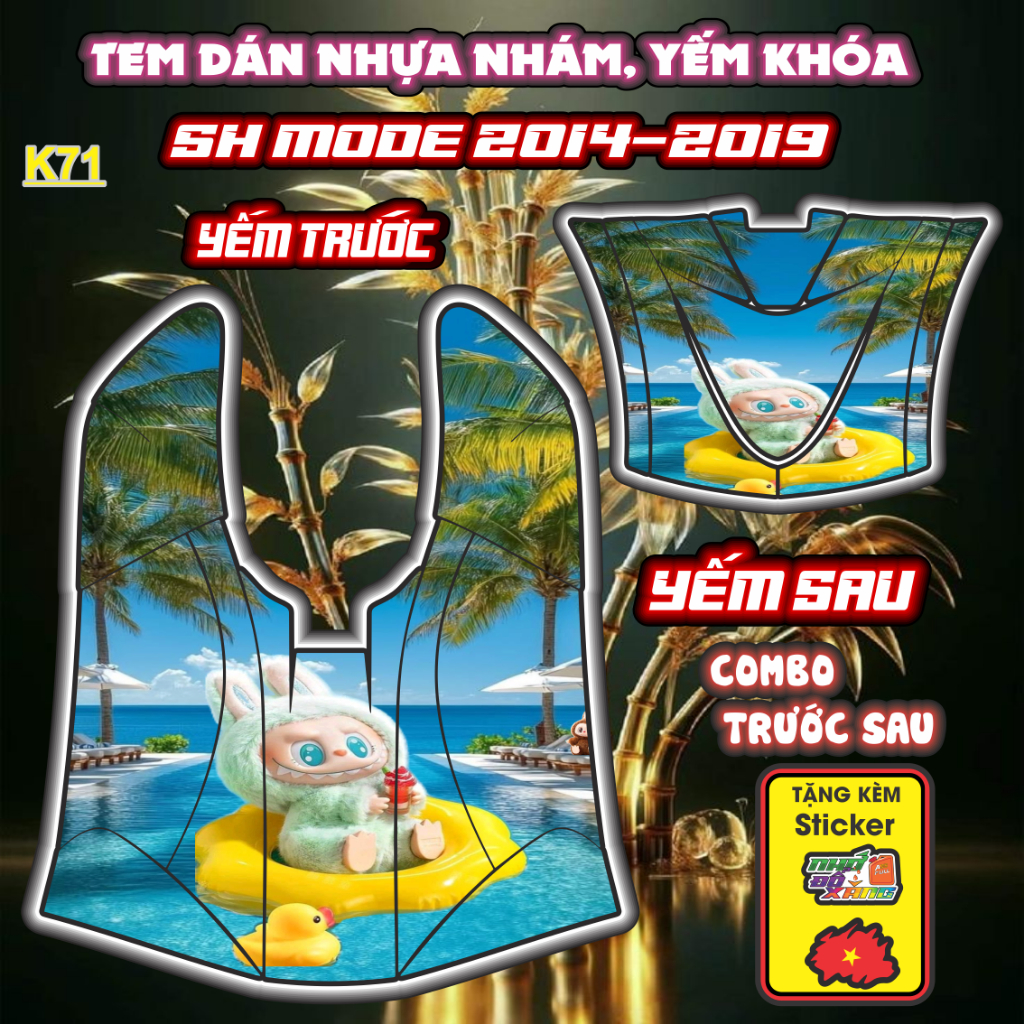 [Xả Kho] Tem Dán Nhựa Nhám SH MODE 2014  - 2019 Giá Sỉ - Sticker Trang Trí Xe Máy Chống Bay Màu.