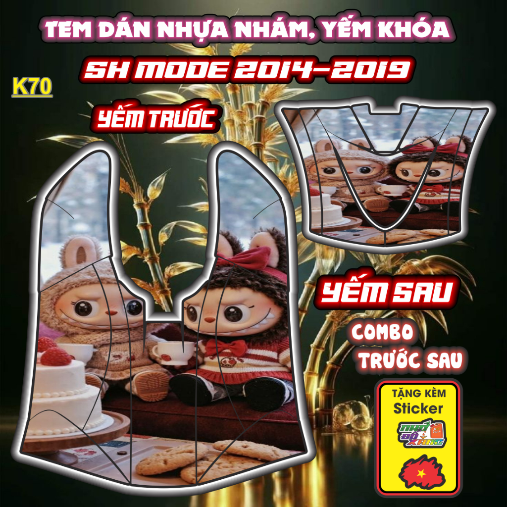[Xả Kho] Tem Dán Nhựa Nhám SH MODE 2014  - 2019 Giá Sỉ - Sticker Trang Trí Xe Máy Chống Bay Màu.