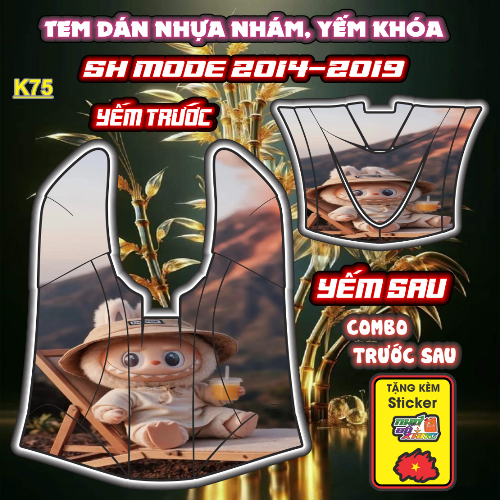 [Xả Kho] Tem Dán Nhựa Nhám SH MODE 2014  - 2019 Giá Sỉ - Sticker Trang Trí Xe Máy Chống Bay Màu.