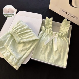 Set ngủ nữ JOIE TRENDY CÓ MÚT NGỰC, Bộ pijama babydoll vải dập hoa nổi dây áo bèo tiểu thư giấu bụng mềm mát