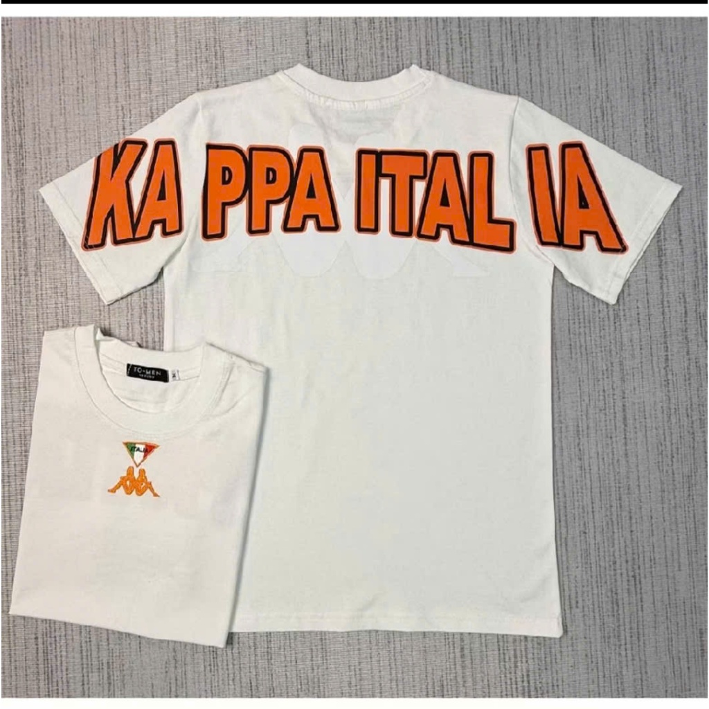 KAPPA Cotton Nguyên Chất Áo Thun Nam Nữ Cotton Nguyên Chất Rời Kích Thước Lớn Cặp Đôi Mặc Phù Hợp In Hình Tay Ngắn