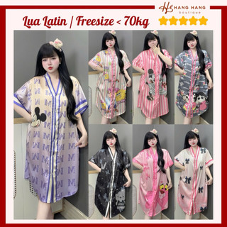 Đầm váy ngủ sơ mi bigsize thiết kế cổ v chữ y lụa mềm mát lạnh 70V04, váy đầm đồ ngủ nữ mặc nhà dễ thương sang chảnh