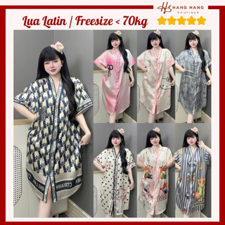 Đầm váy ngủ sơ mi bigsize thiết kế cổ v chữ y lụa mềm mát lạnh 70V04, váy đầm đồ ngủ nữ mặc nhà dễ thương sang chảnh