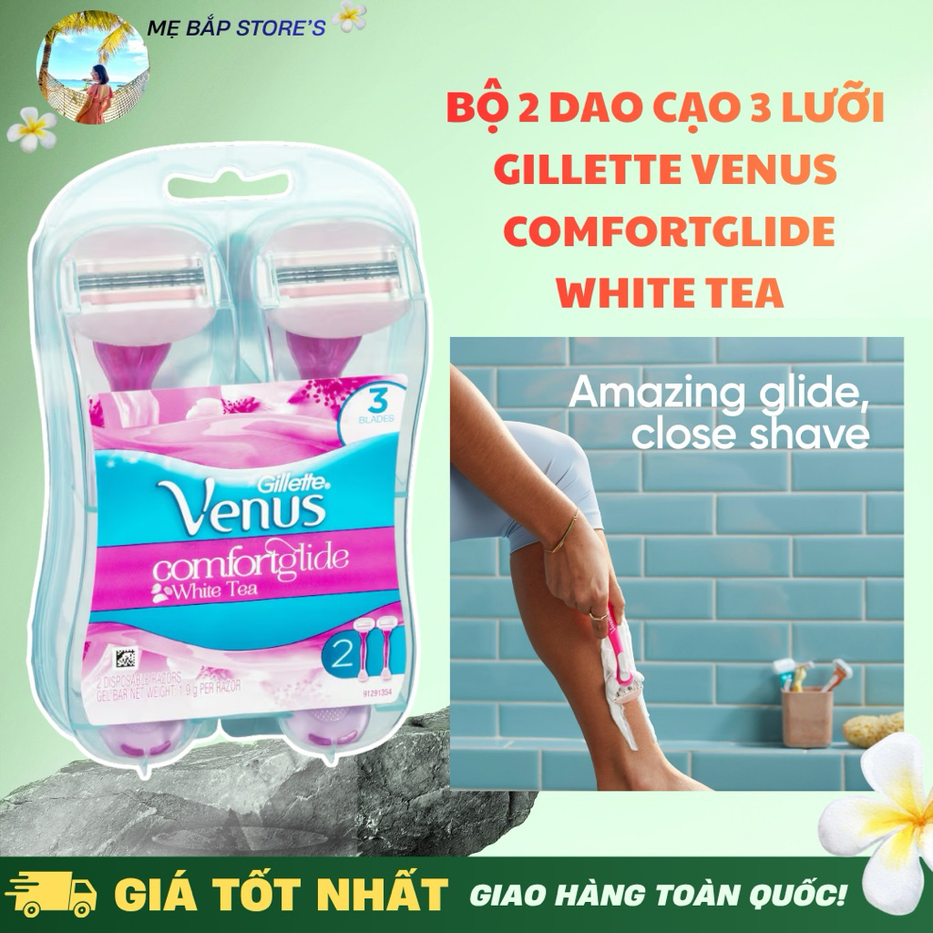 Dao cạo lông nữ Venus Gillette Sensitive Spa bộ 2 đầu dao và 3 đầu dao