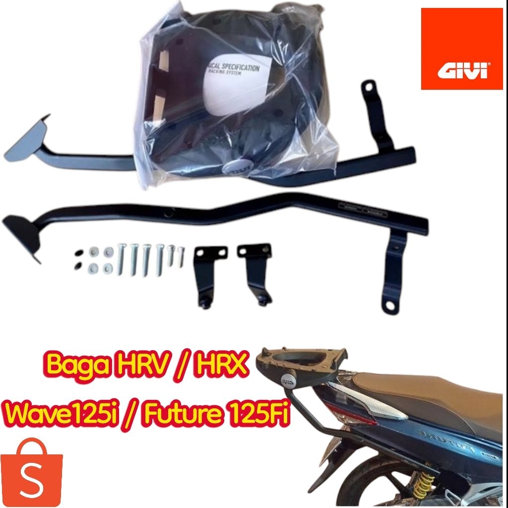 Baga cảng sau chịu lực Givi HRV / HRX cho xe Honda Wave125i / Future 125Fi - Chính hãng
