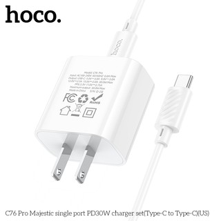 Bộ sạc nhanh Hoco C76 Pro kèm cáp TypeC to TypeC PD 30W và USB QC 3.0 (Trắng) - Phụ Kiện Nhất Tín