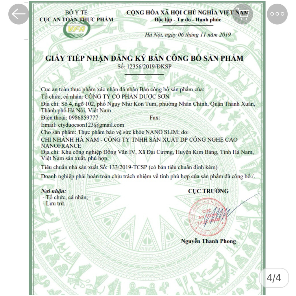 Viên Giảm Cân siêu tốc NANO SLIM Hỗ trợ giảm cân, tạo dáng, giữ dáng, chuyển hóa chất béo dư thừa,  giúp dáng thon ngọn