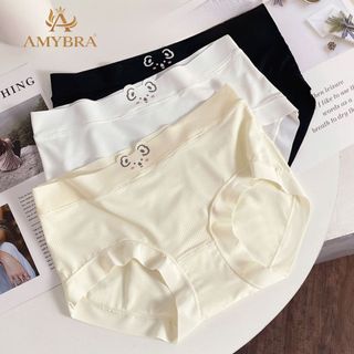 Quần Lót Nữ Su Đáy May 2 Lớp Kháng Khuẩn – Quần Chip Nữ Cạp Vừa Họa Tiết Gấu Dễ Thương AMYBRA L718