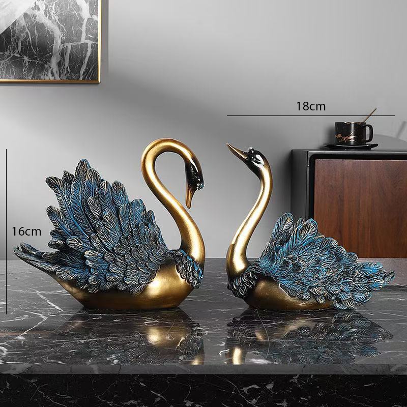 Tượng thiên nga cúi ngẩng trang trí nhà cửa- quà tặng tân hôn ý nghĩa